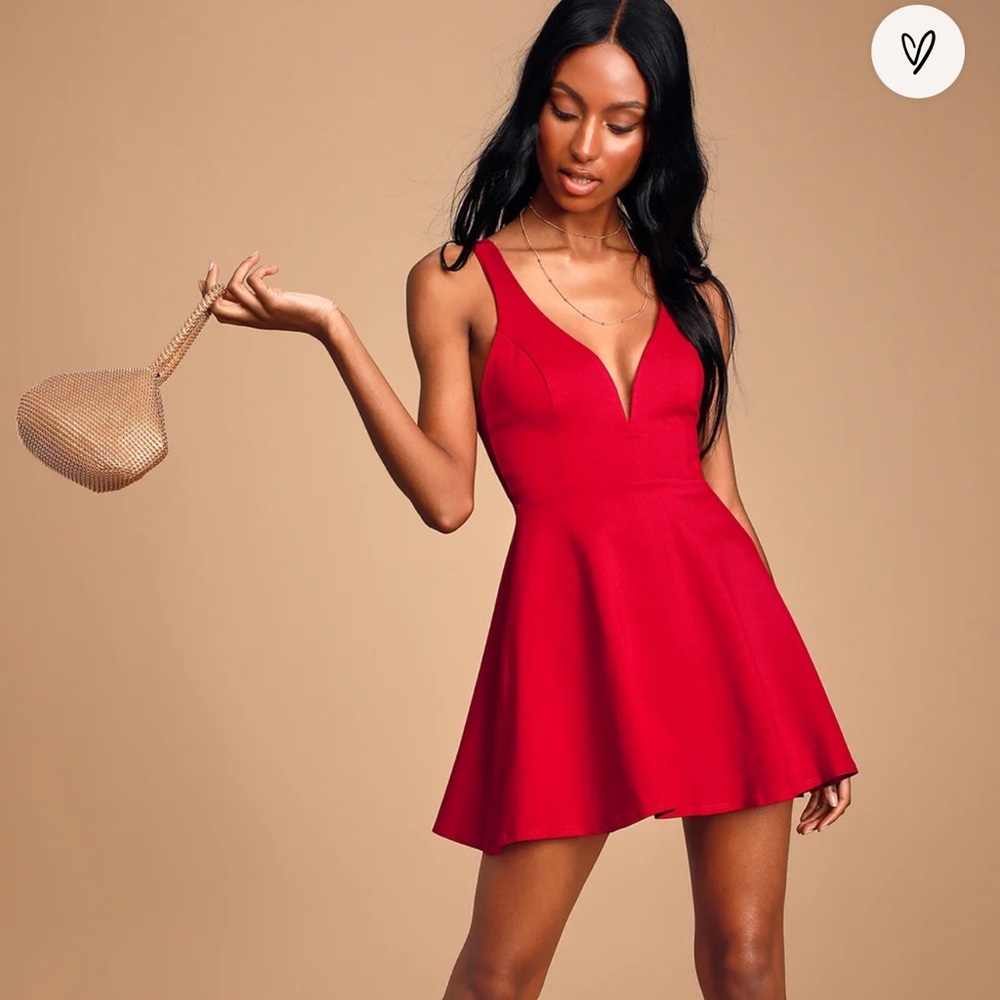 Lulu’s Love Galore Red Skater Dress